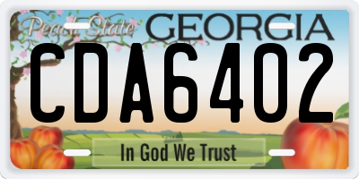 GA license plate CDA6402