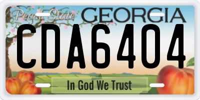 GA license plate CDA6404