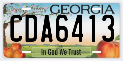GA license plate CDA6413