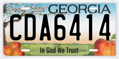 GA license plate CDA6414