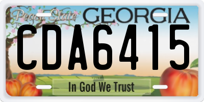 GA license plate CDA6415