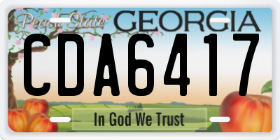 GA license plate CDA6417
