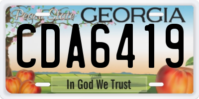 GA license plate CDA6419