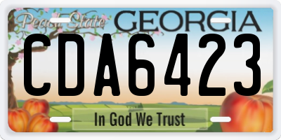 GA license plate CDA6423