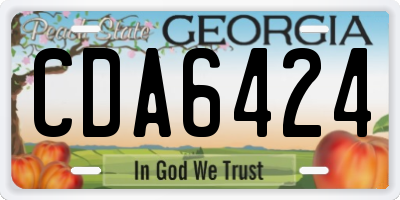 GA license plate CDA6424