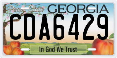 GA license plate CDA6429