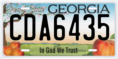 GA license plate CDA6435