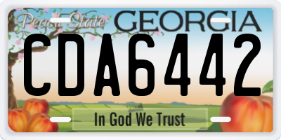 GA license plate CDA6442