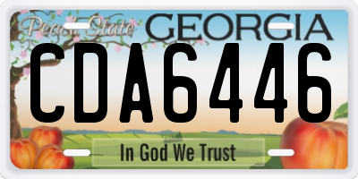 GA license plate CDA6446