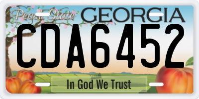 GA license plate CDA6452