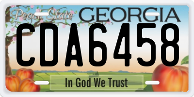 GA license plate CDA6458