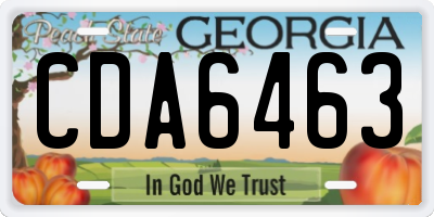 GA license plate CDA6463