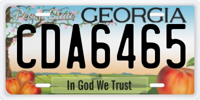 GA license plate CDA6465