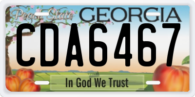 GA license plate CDA6467