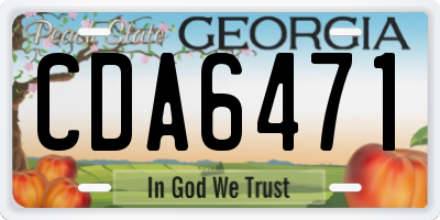 GA license plate CDA6471