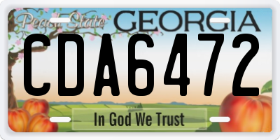 GA license plate CDA6472