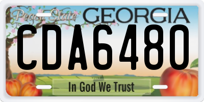GA license plate CDA6480