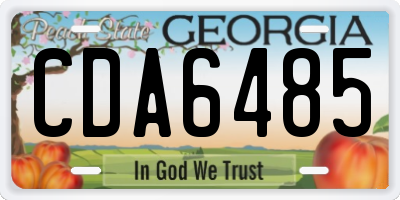 GA license plate CDA6485