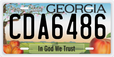 GA license plate CDA6486