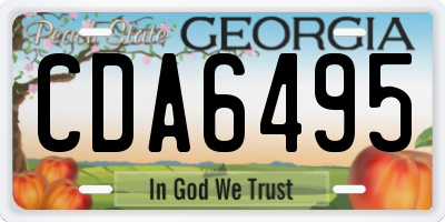 GA license plate CDA6495