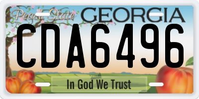 GA license plate CDA6496