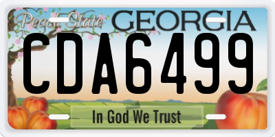GA license plate CDA6499