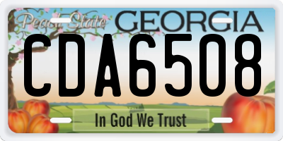 GA license plate CDA6508