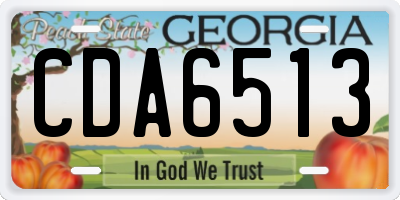 GA license plate CDA6513