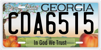 GA license plate CDA6515