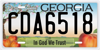 GA license plate CDA6518