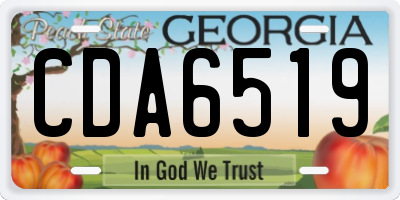 GA license plate CDA6519