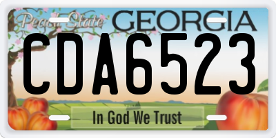 GA license plate CDA6523