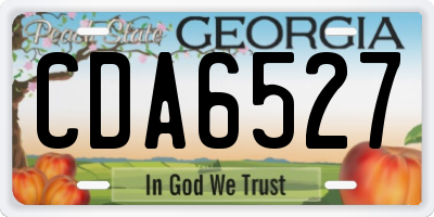 GA license plate CDA6527