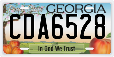 GA license plate CDA6528