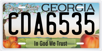 GA license plate CDA6535