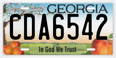 GA license plate CDA6542
