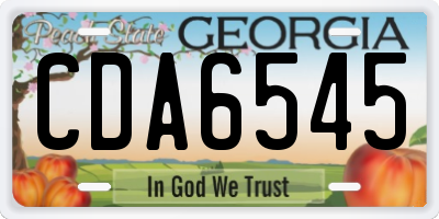 GA license plate CDA6545