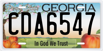 GA license plate CDA6547