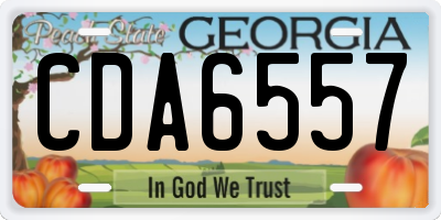 GA license plate CDA6557