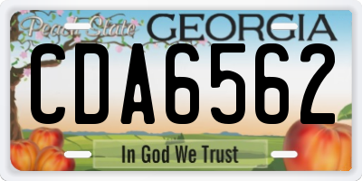 GA license plate CDA6562
