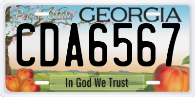 GA license plate CDA6567