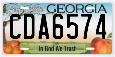 GA license plate CDA6574