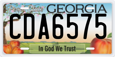 GA license plate CDA6575