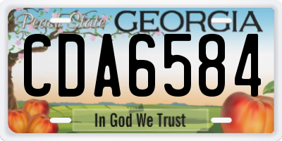 GA license plate CDA6584