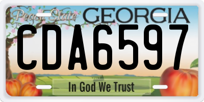 GA license plate CDA6597