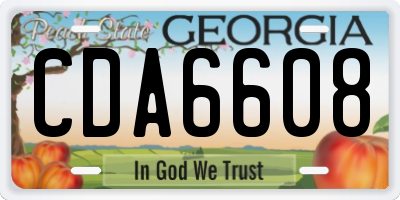 GA license plate CDA6608