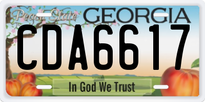 GA license plate CDA6617