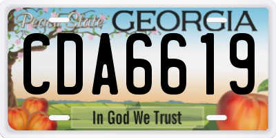 GA license plate CDA6619