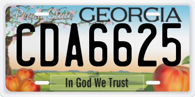 GA license plate CDA6625