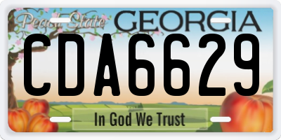 GA license plate CDA6629